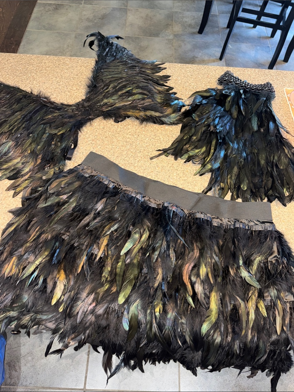 Bird Iridescent Feather costume - goth